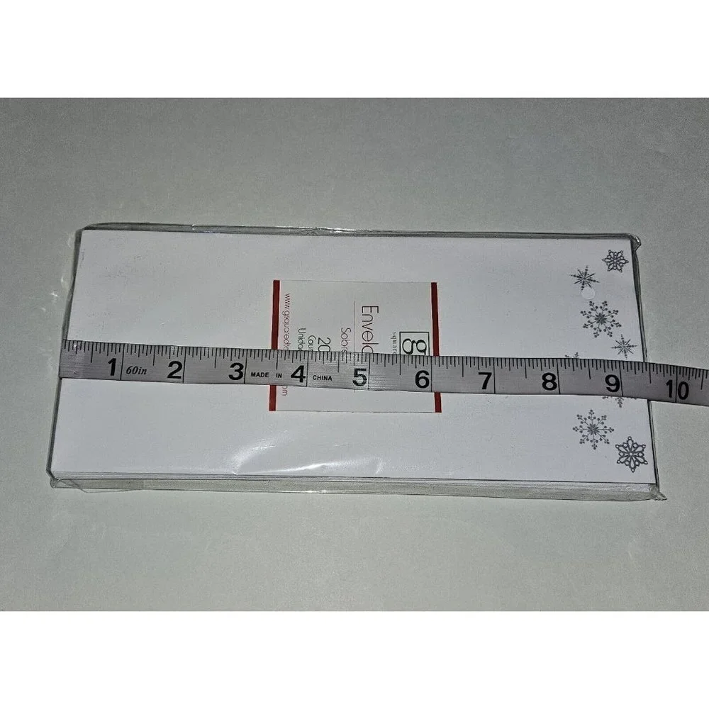NEW 5 Packs Snowflake Envelopes Christmas Letters White Silver G Squared
